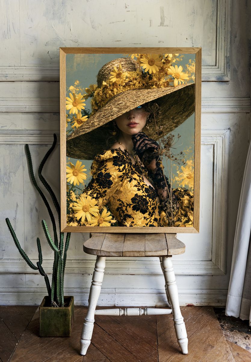 Floral Portrait Fashion Poster. room preview