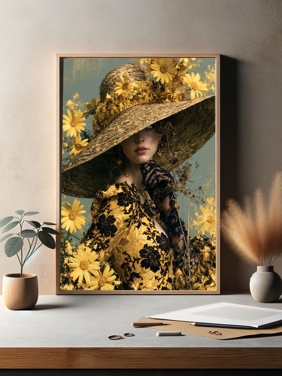 Floral Portrait Fashion Poster. — room view 2