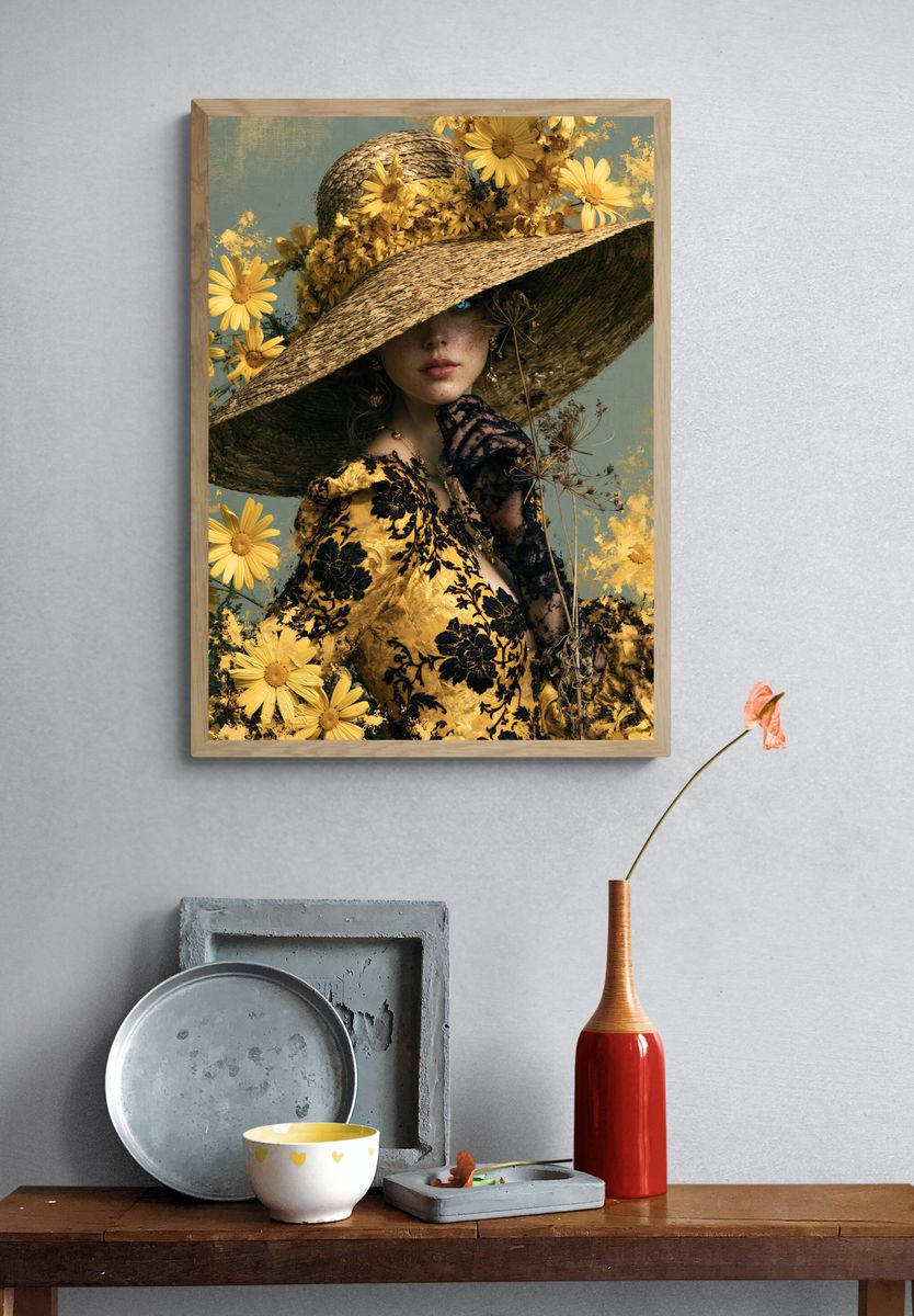 Floral Portrait Fashion Poster. — room view 3