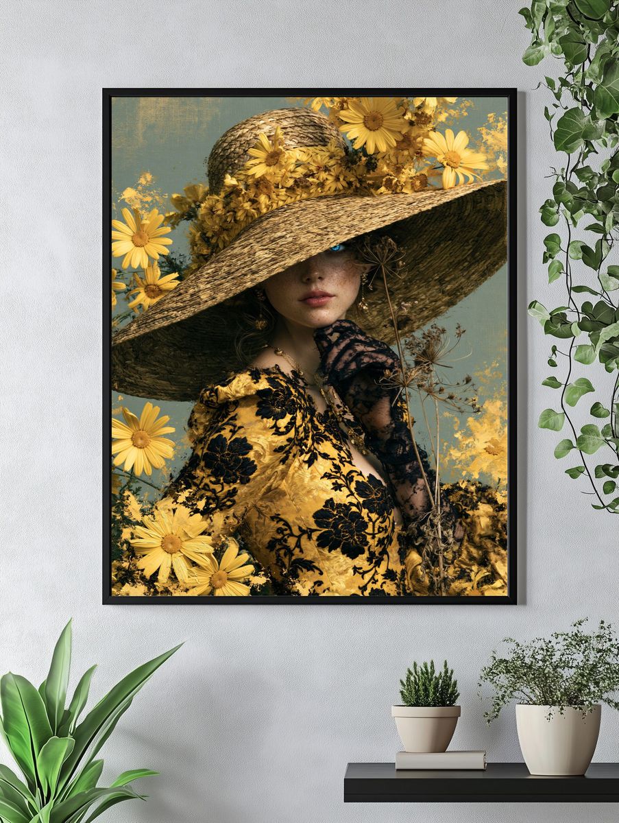 Floral Portrait Fashion Poster. — room view 4