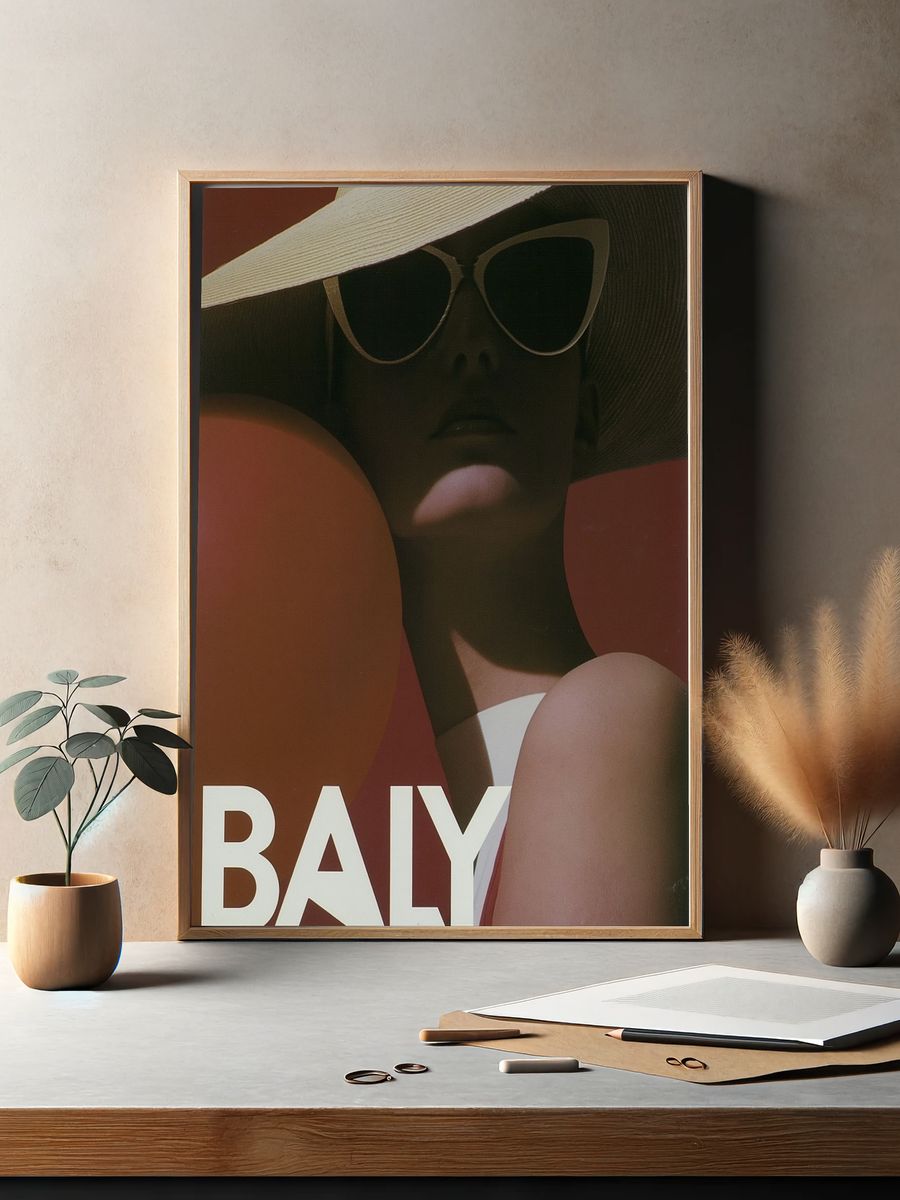Bali Sun Hat Portrait Print. — room view 2