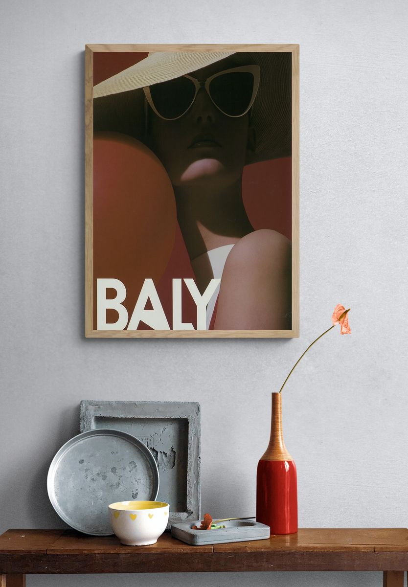 Bali Sun Hat Portrait Print. — room view 3