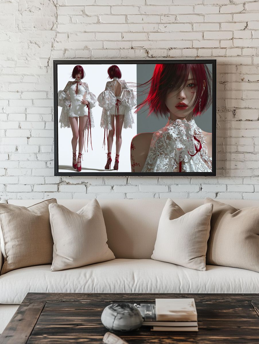 Red-Haired Fashion Portrait Poster. room preview