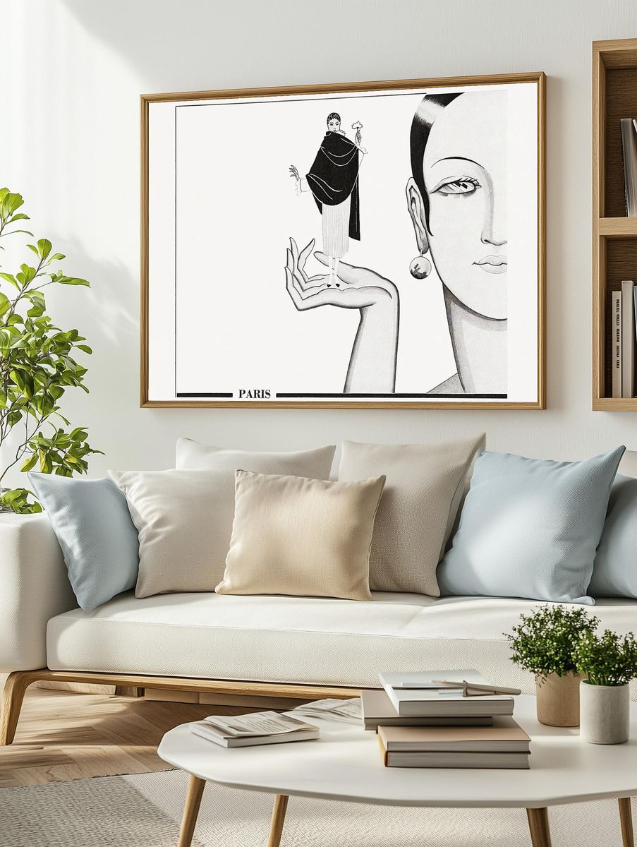 Advertisement fabrics (1931) fashion illustration. — room view 2