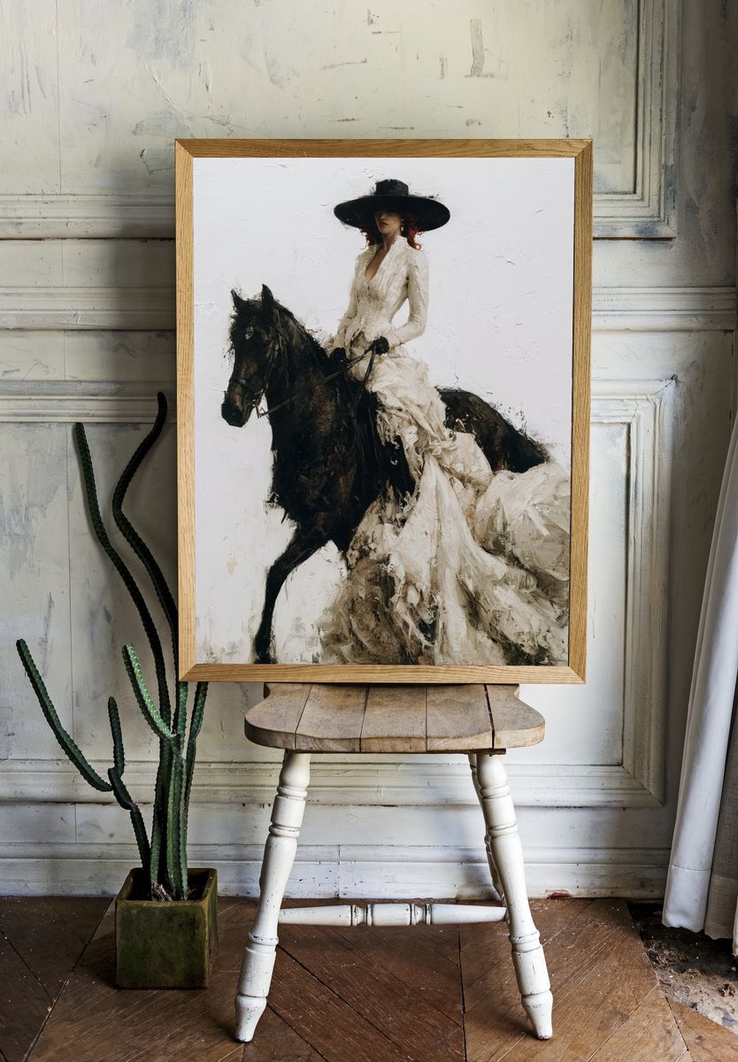 Elegant Horse Rider Fashion Print. — room view 1