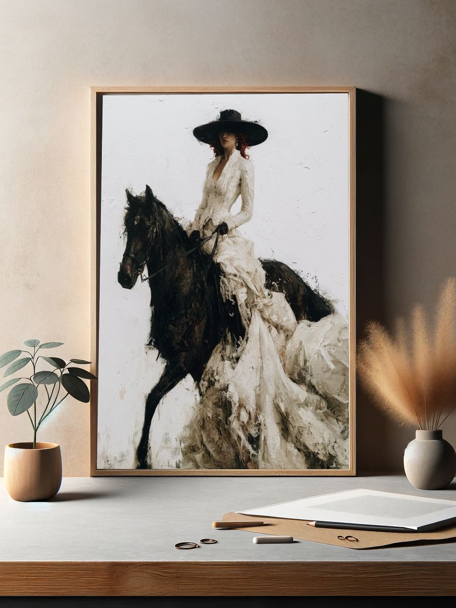 Elegant Horse Rider Fashion Print. — room view 2