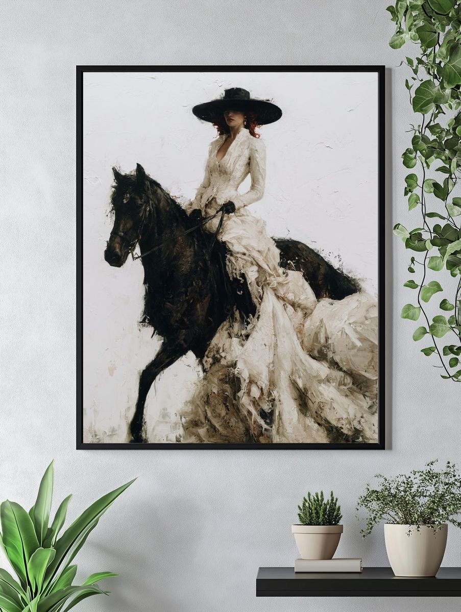 Elegant Horse Rider Fashion Print. — room view 4