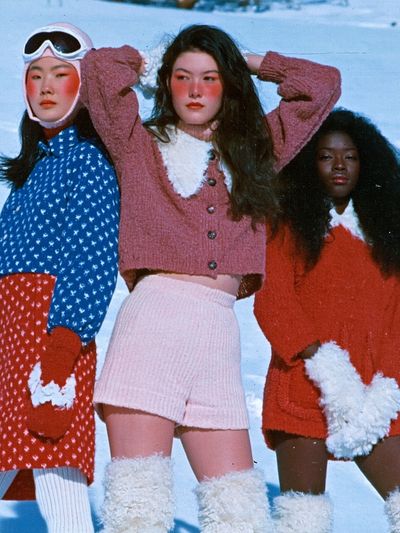 Retro Winter Fashion Portrait Poster.