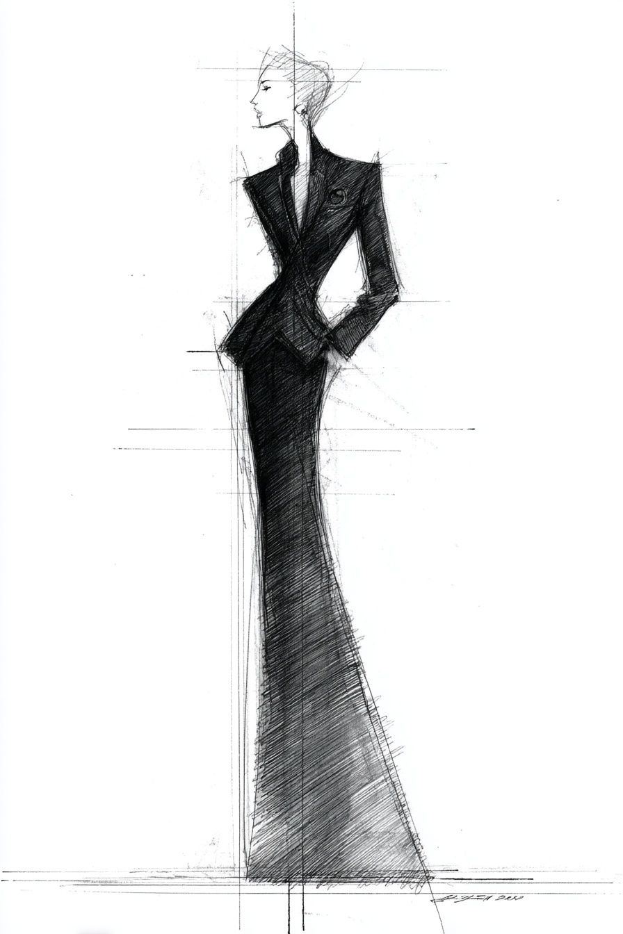 Fashion Illustration — Elegant Sketch Print. poster — fashion art