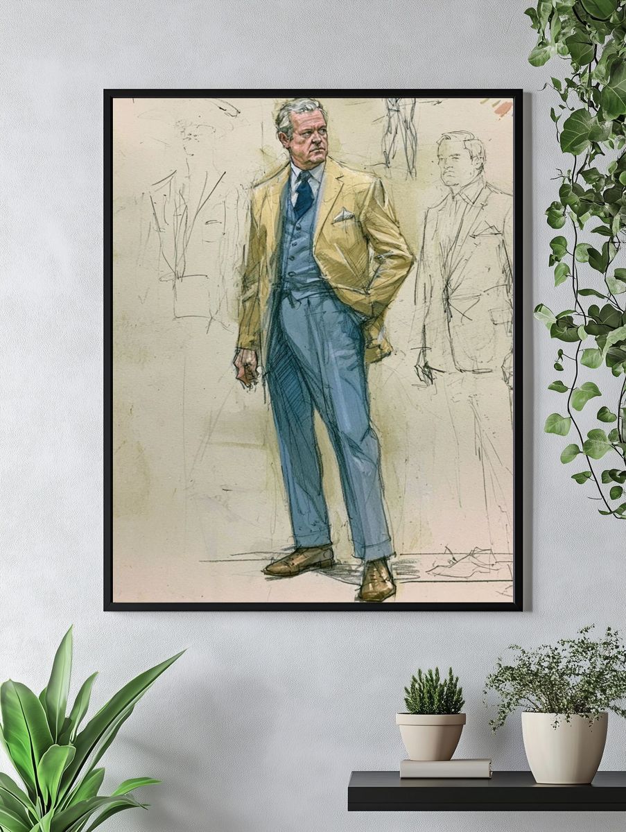 Tailored Gentleman Fashion Illustration Poster. — room view 4