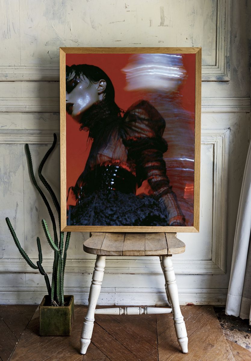 Avant-Garde Fashion Portrait Print. room preview
