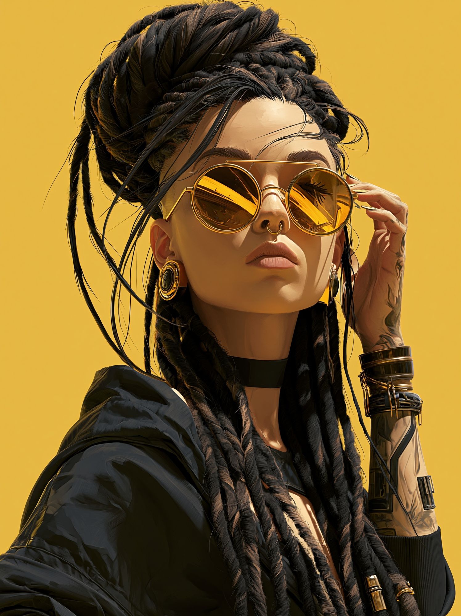 Golden Street Style Portrait Poster. poster detail
