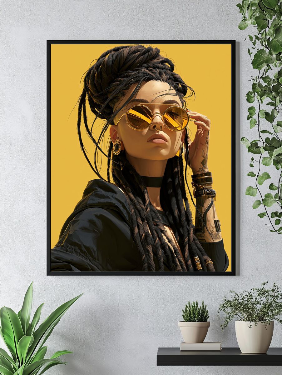 Golden Street Style Portrait Poster. — room view 4