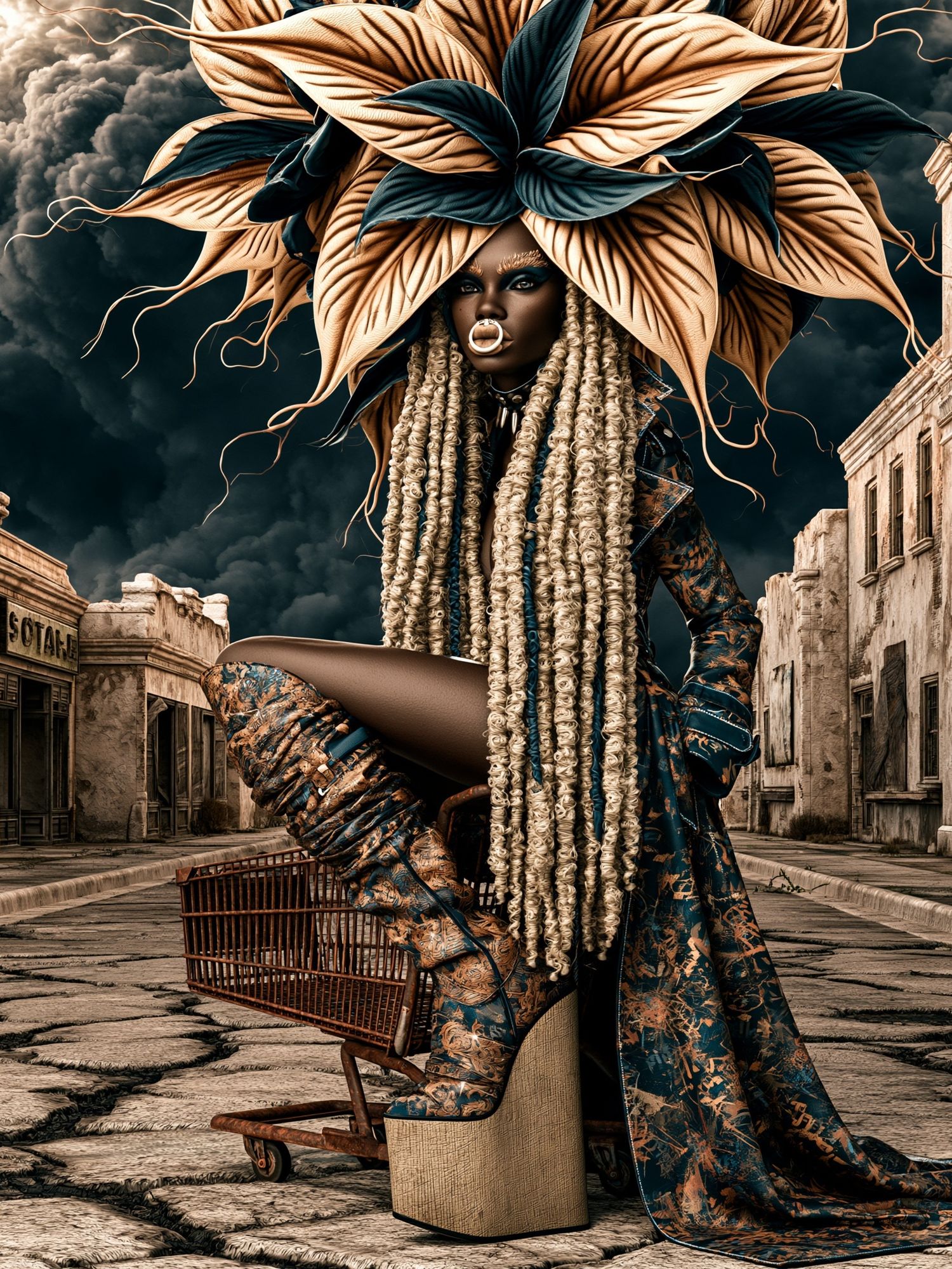 Avant-Garde Fashion Portrait Poster. poster — fashion art