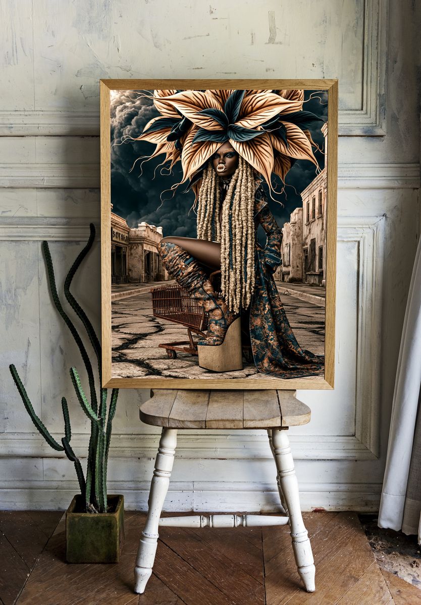Avant-Garde Fashion Portrait Poster. — room view 1
