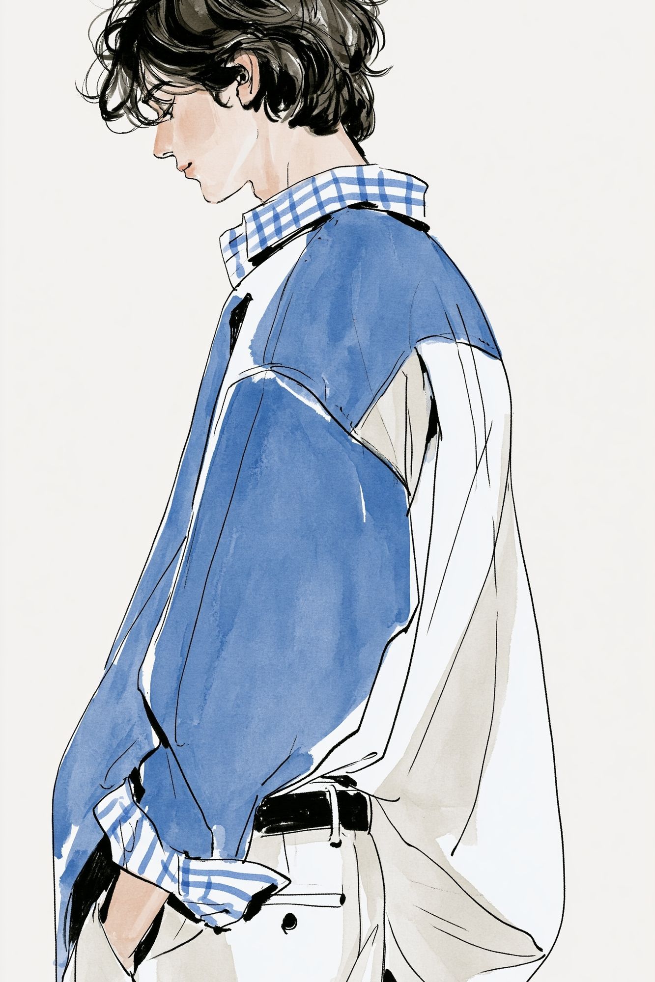 Fashion Figure Watercolor Print. poster detail