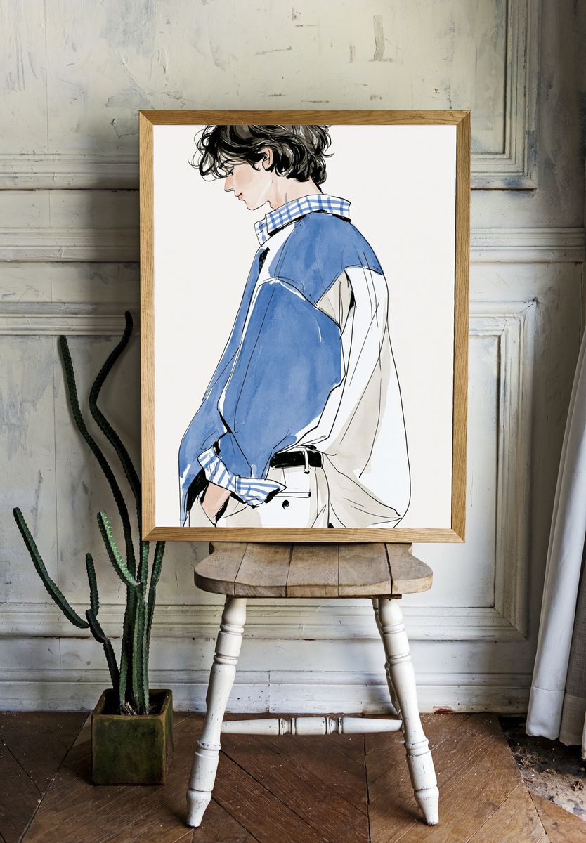 Fashion Figure Watercolor Print. room preview