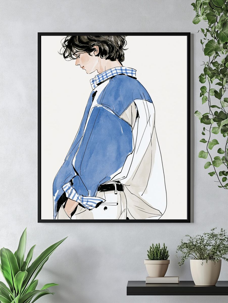 Fashion Figure Watercolor Print. — room view 4