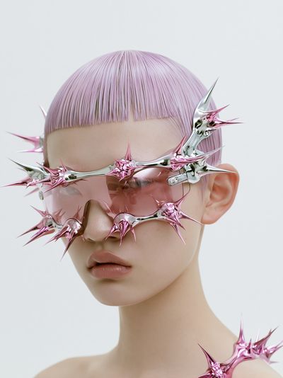 Futuristic Pink Portrait Print.