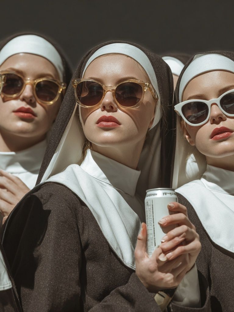 Fashion Nuns with Sunglasses Poster. poster detail