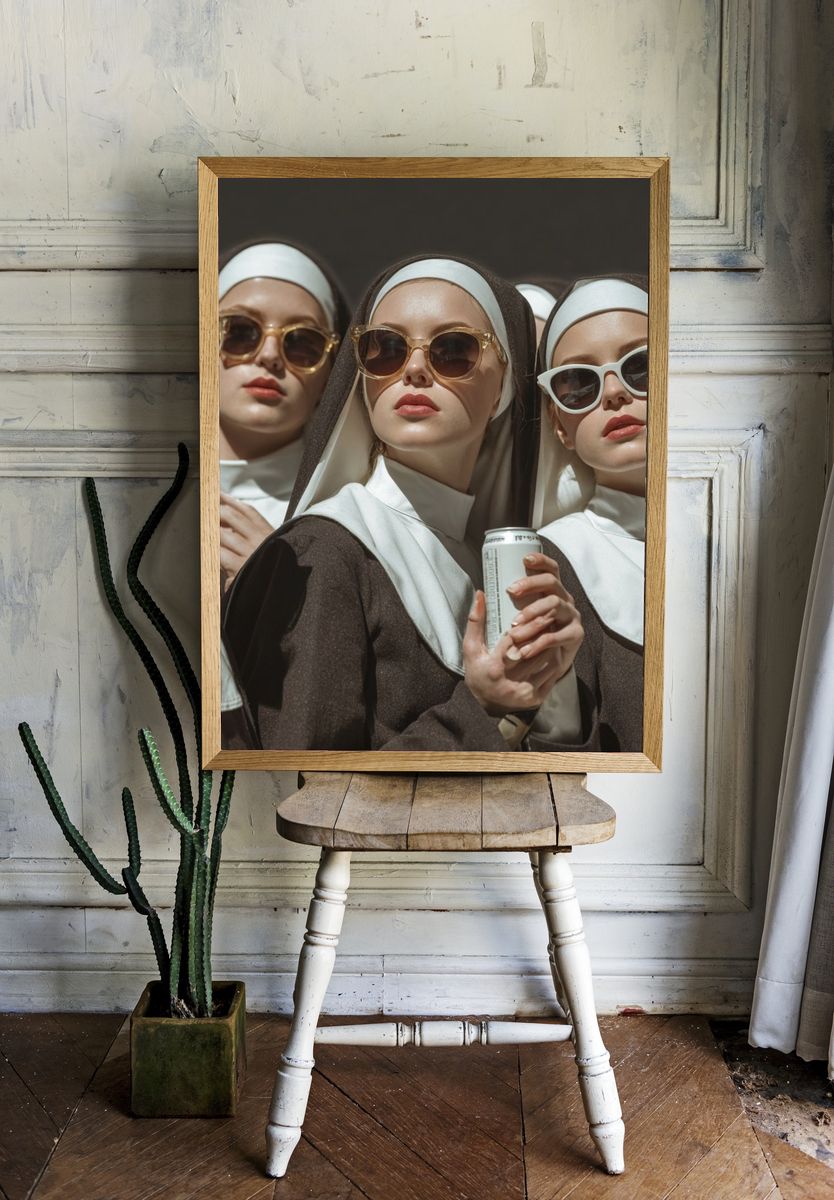 Fashion Nuns with Sunglasses Poster. — room view 1