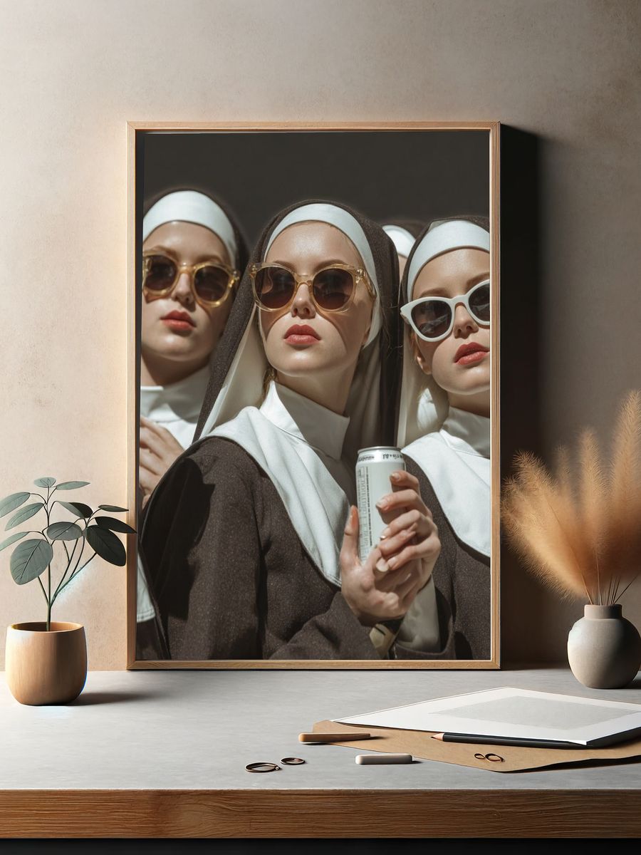 Fashion Nuns with Sunglasses Poster. — room view 2