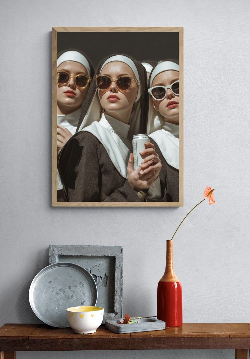 Fashion Nuns with Sunglasses Poster. — room view 3