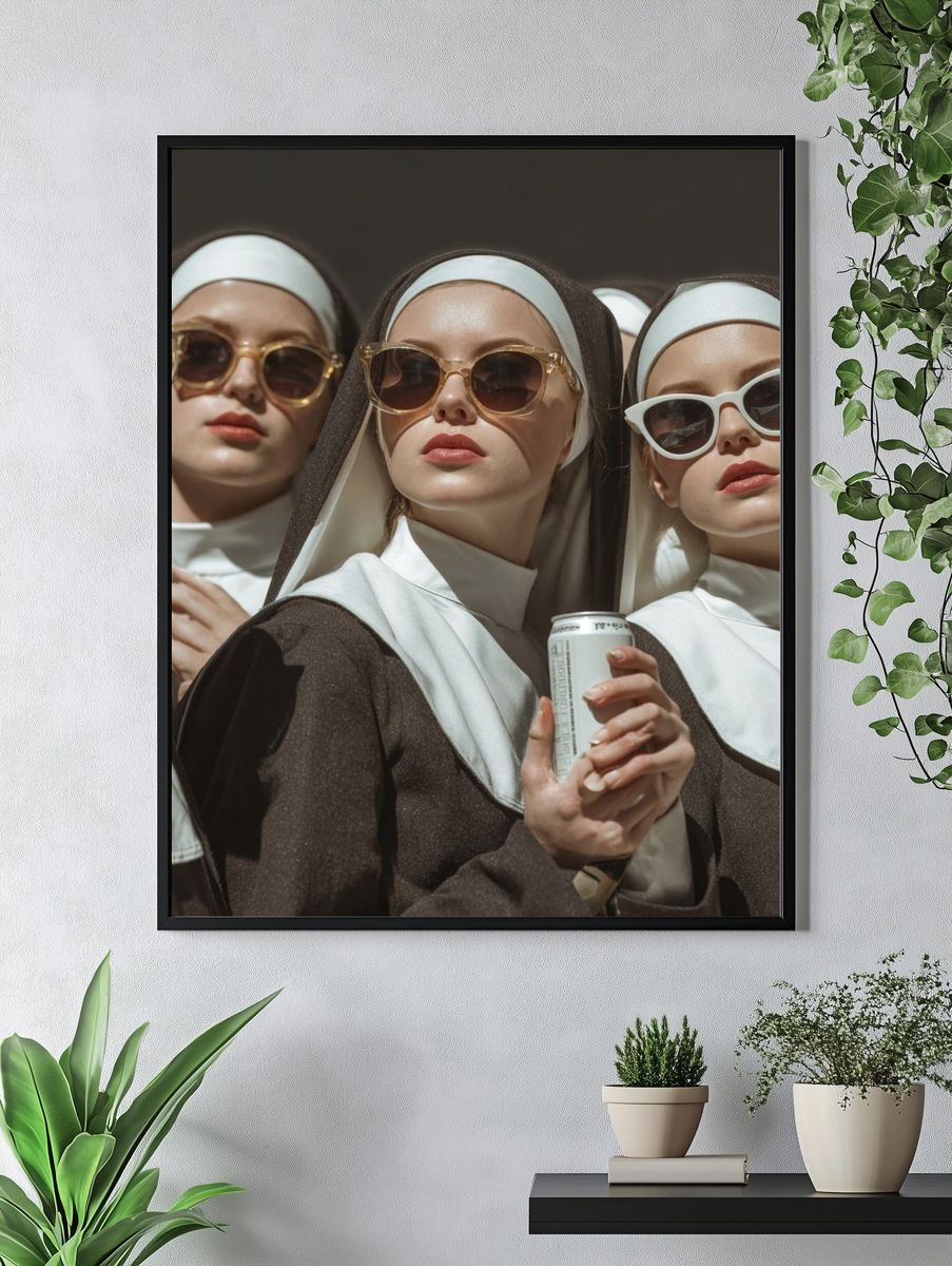 Fashion Nuns with Sunglasses Poster. — room view 4