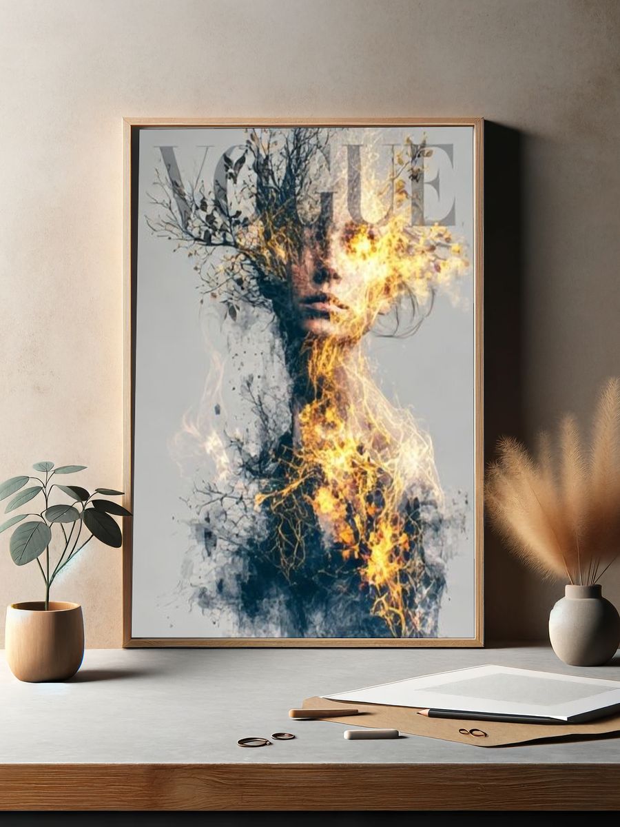 Vogue Fire Portrait Print. — room view 2