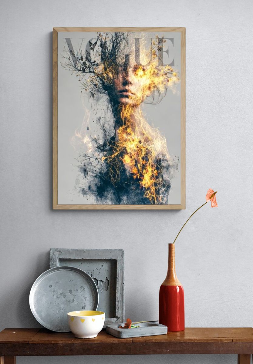 Vogue Fire Portrait Print. — room view 3