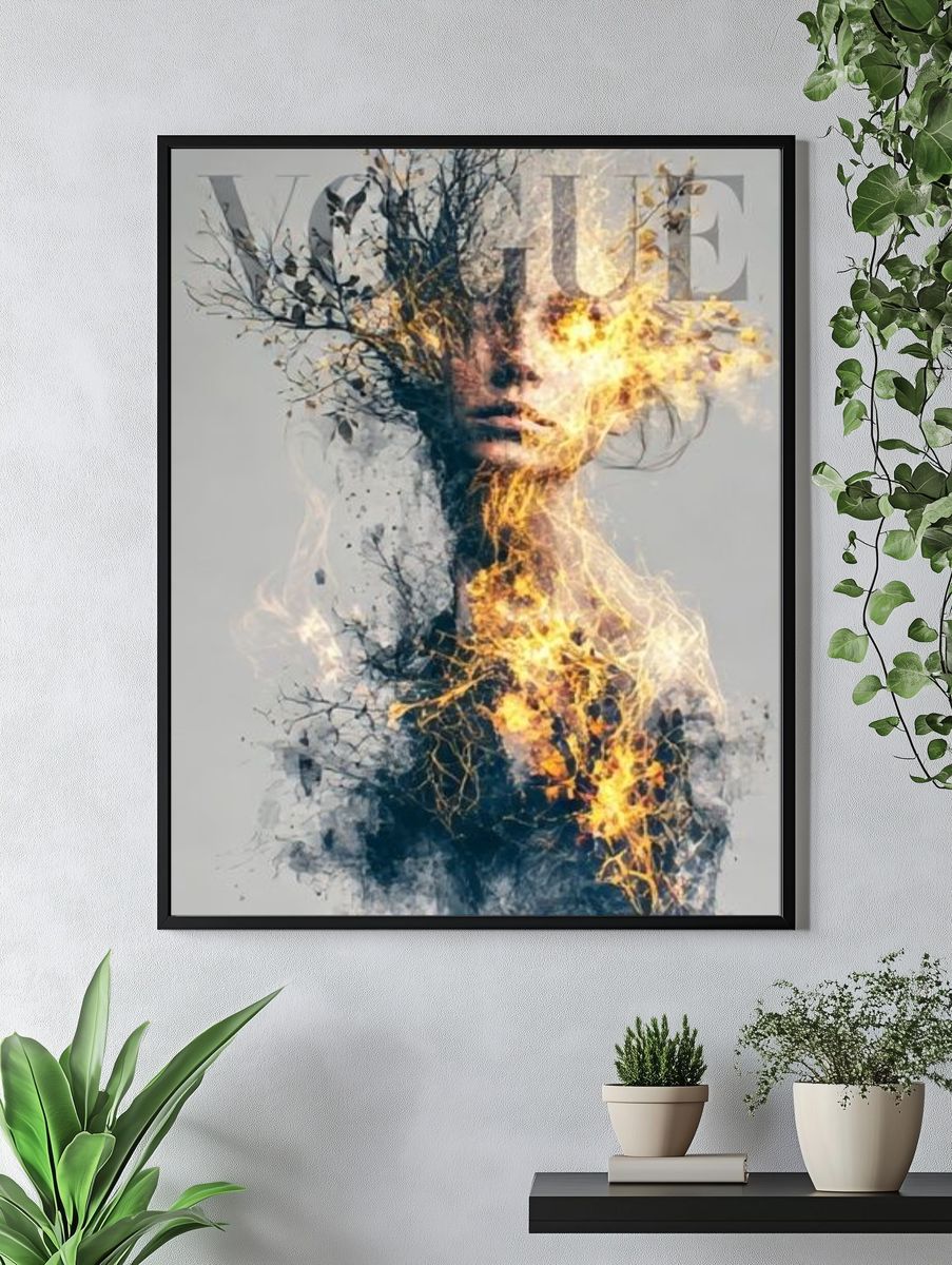 Vogue Fire Portrait Print. — room view 4
