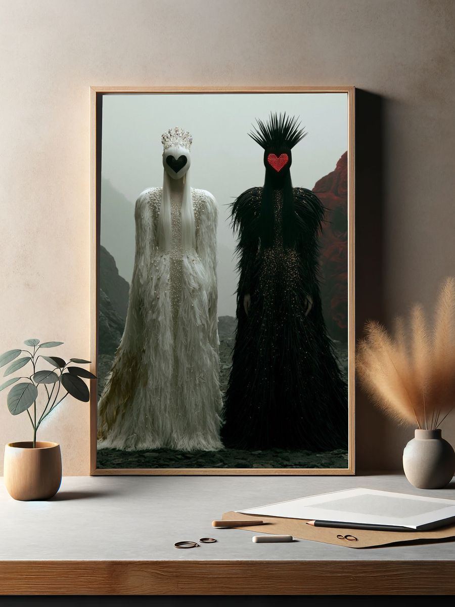 Avant-Garde Heart Figures Print. — room view 2
