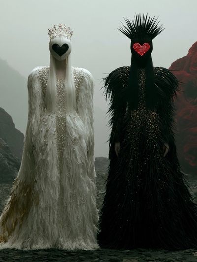 Avant-Garde Heart Figures Print.