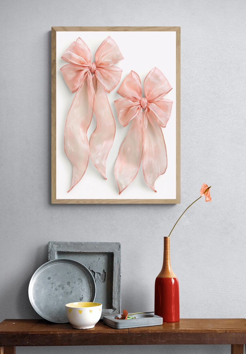 Blush Organza Bow Print. — room view 3