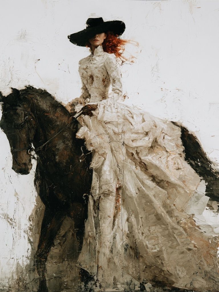Equestrian Fashion Portrait Print. poster detail