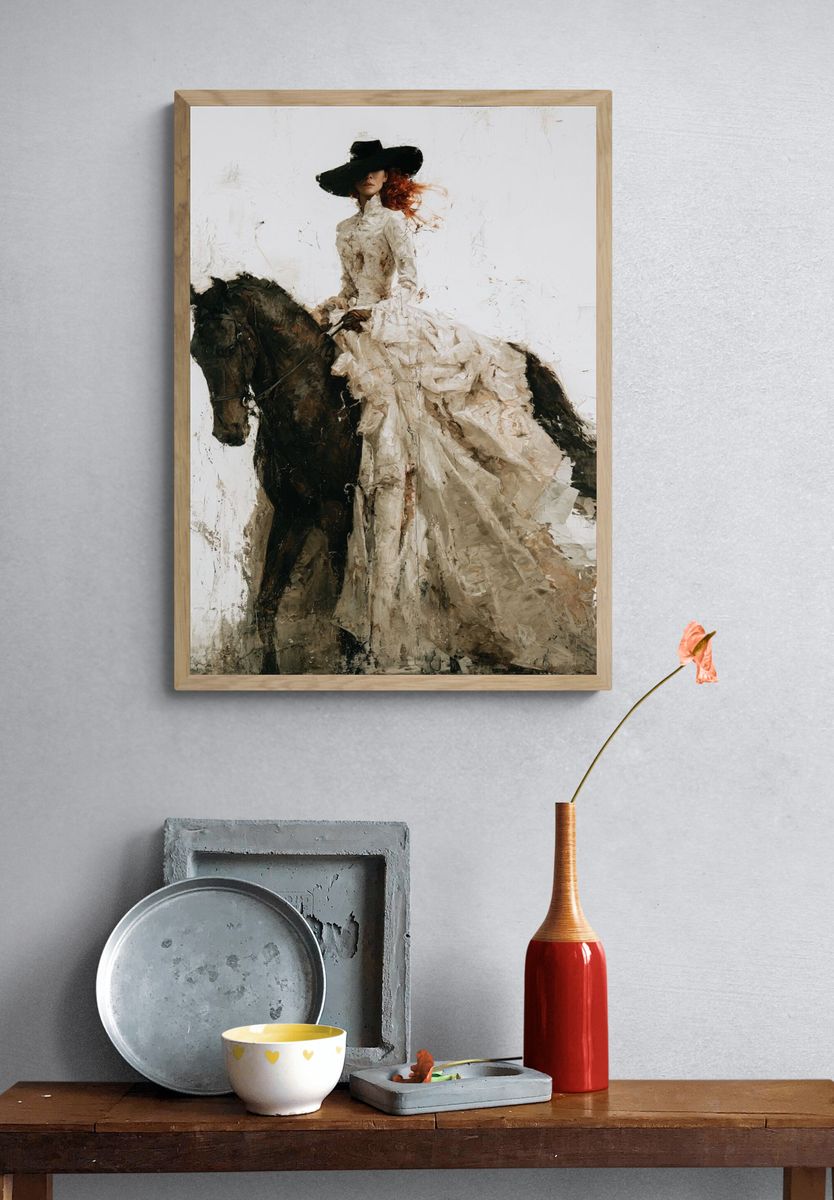 Equestrian Fashion Portrait Print. — room view 3