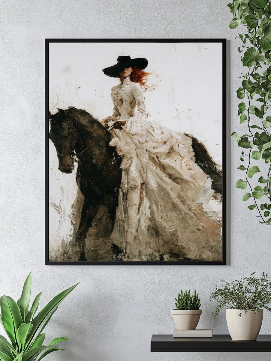 Equestrian Fashion Portrait Print. — room view 4