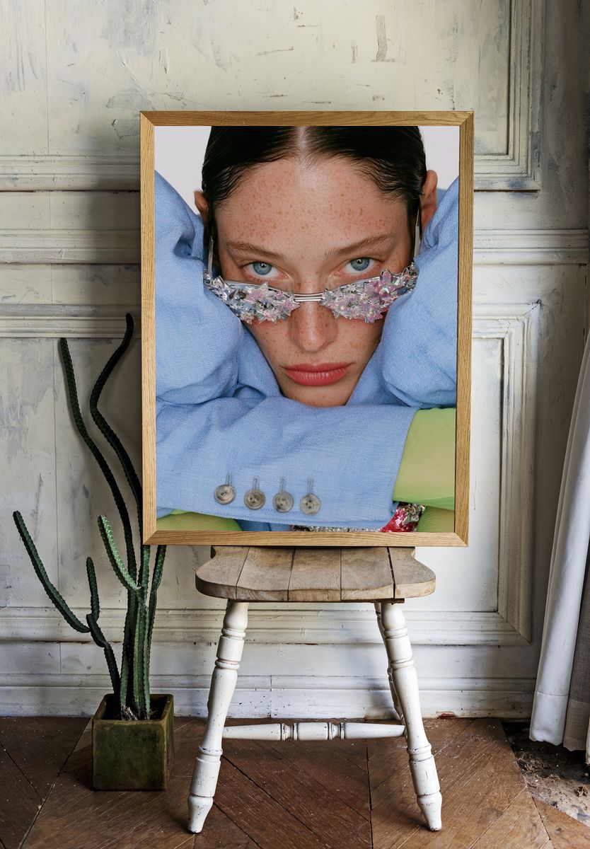 Avant-Garde Fashion Portrait Poster. room preview