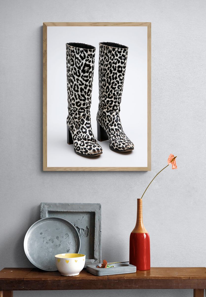 Leopard Print Boots Fashion Poster. — room view 3