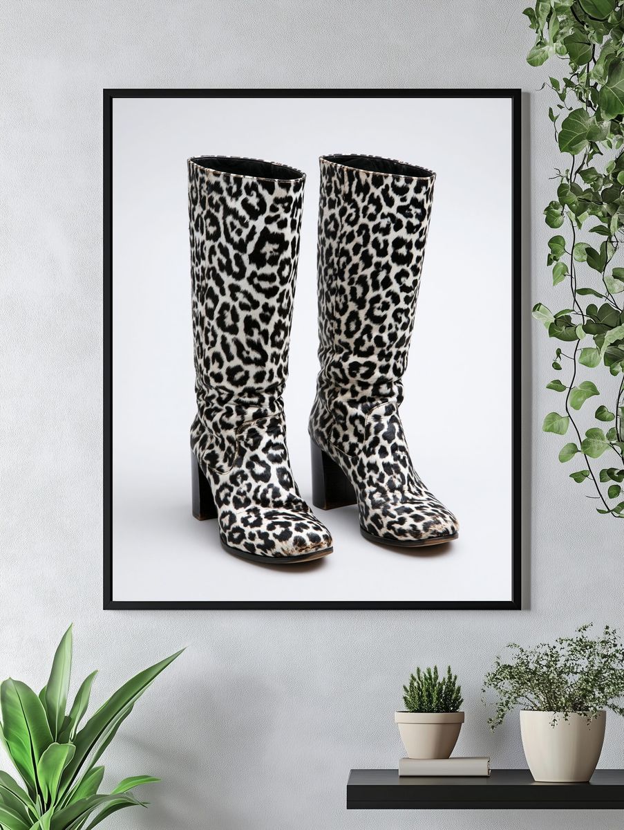Leopard Print Boots Fashion Poster. — room view 4