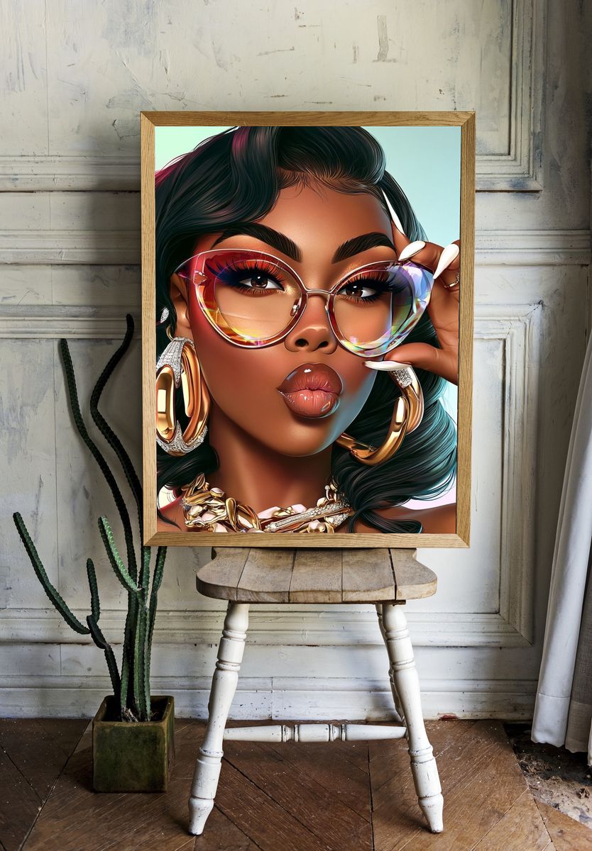 Stylish Glam Portrait Poster. room preview
