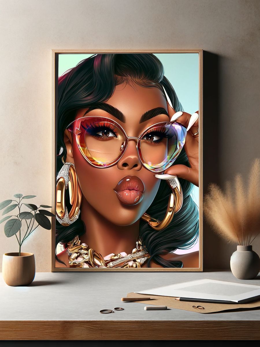 Stylish Glam Portrait Poster. — room view 2
