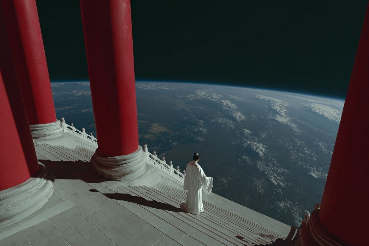 Celestial Temple View — Surreal Print. poster detail