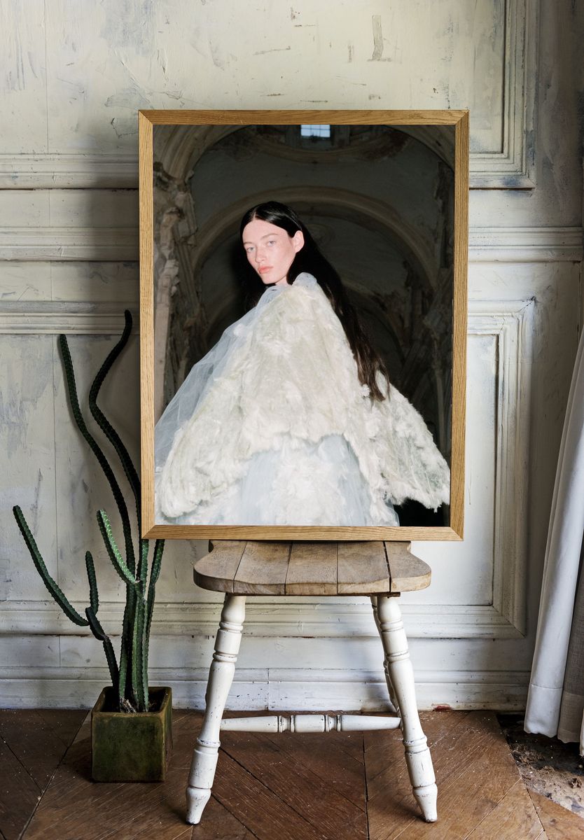 Avant-Garde Fashion Portrait Poster. room preview