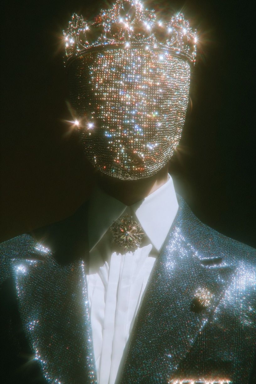 Crystal Crown Portrait Print. poster — fashion art