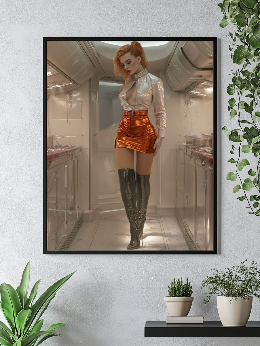 Futuristic Cabin Fashion Poster. — room view 4