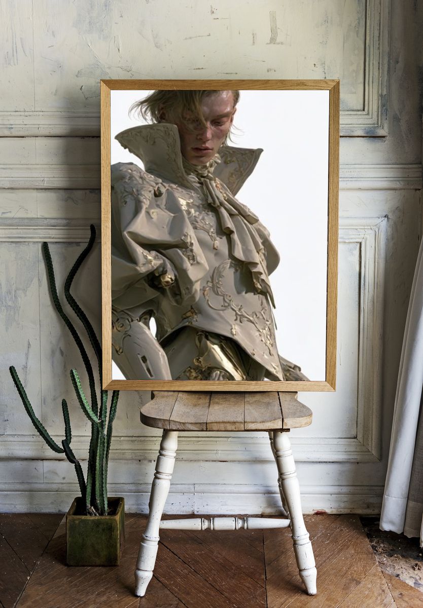 Avant-Garde Fashion Portrait Poster. room preview