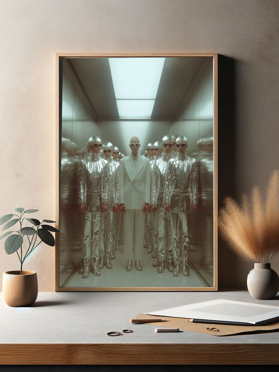Futuristic Fashion Elevator Poster. — room view 2