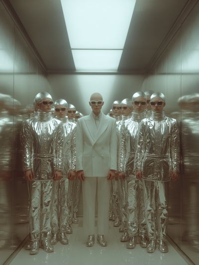 Futuristic Fashion Elevator Poster.