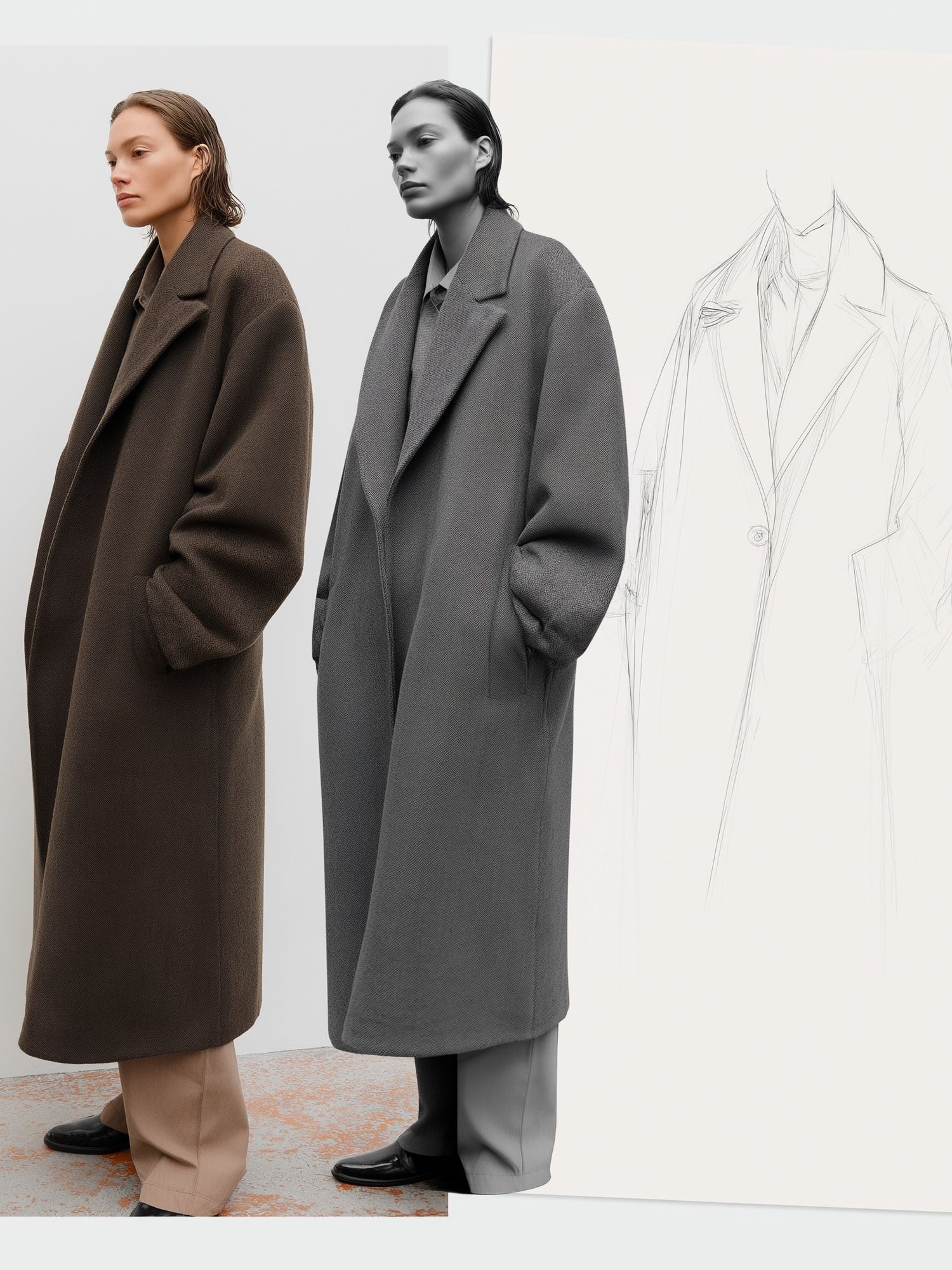 Minimalist Fashion Coat Study Poster. poster detail